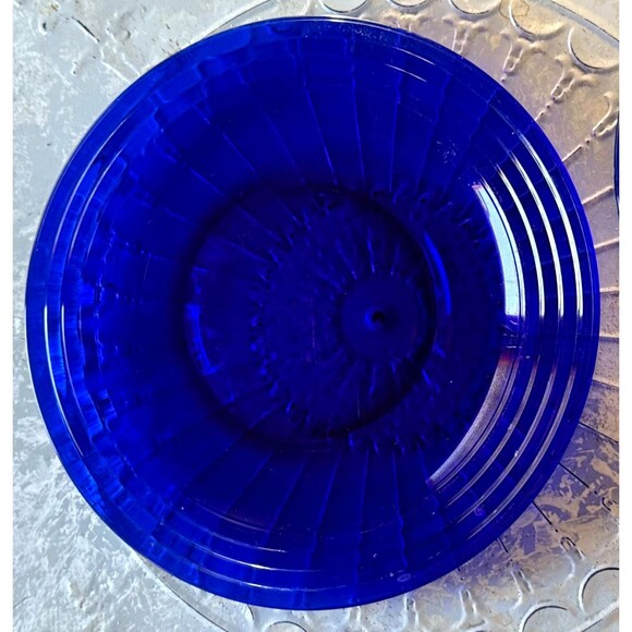 Bormioli Rocco Forum Saphir Vintage Cobalt Blue Glass Dinner Plate Italy Set 2 - Picture 4 of 6